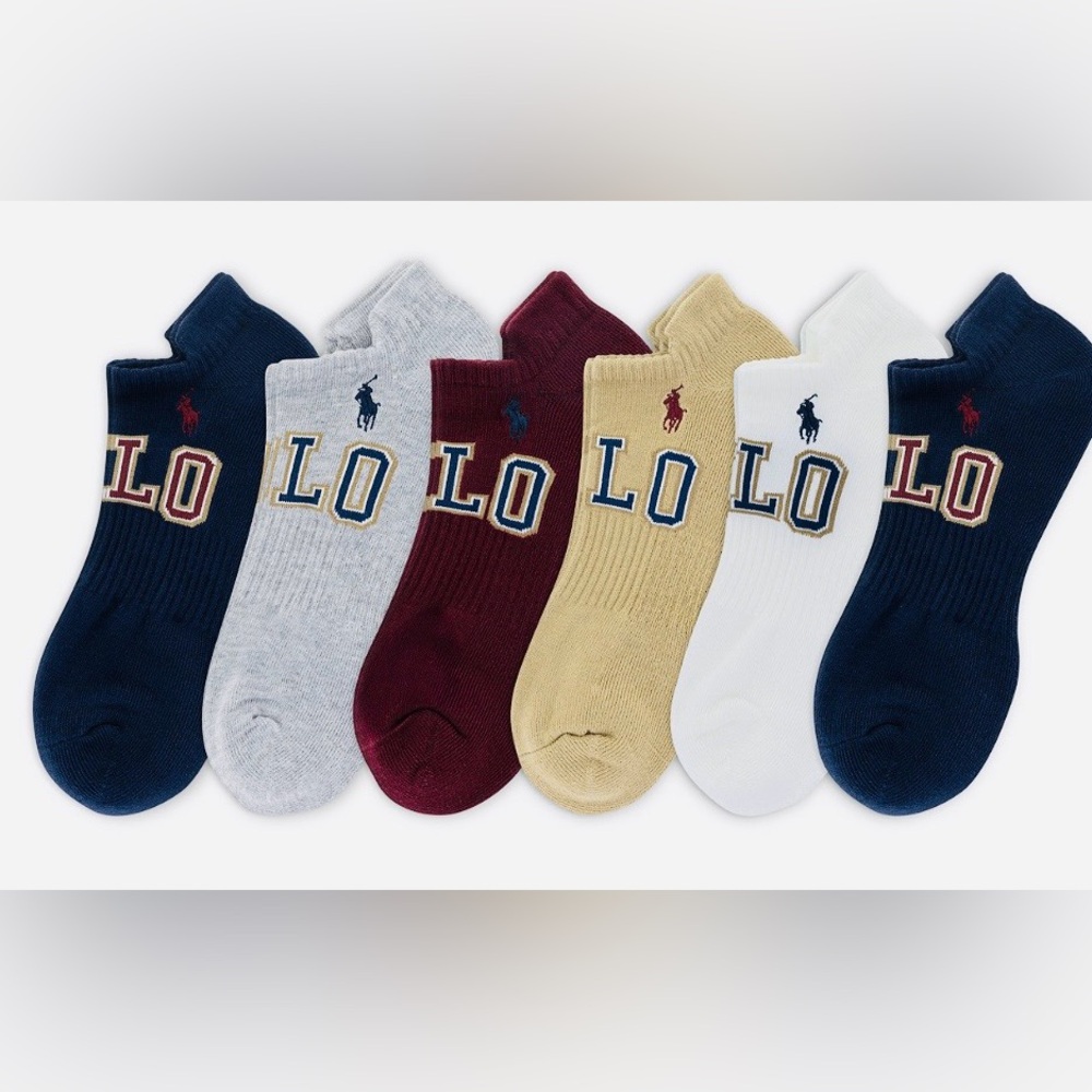 Polo Ralph Lauren Varsity Logo Low Cut Socks - Picture 2 of 11